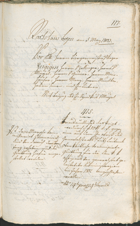 Civic Archives of Bozen-Bolzano - BOhisto Ratsprotokoll 1803 