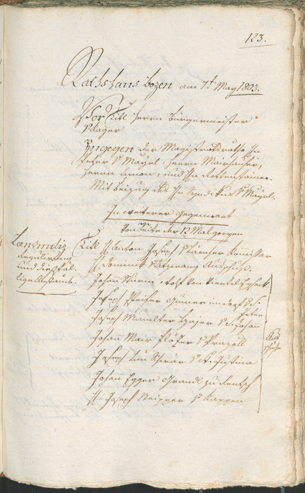 Civic Archives of Bozen-Bolzano - BOhisto Ratsprotokoll 1803 