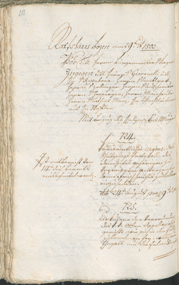 Civic Archives of Bozen-Bolzano - BOhisto Ratsprotokoll 1803 