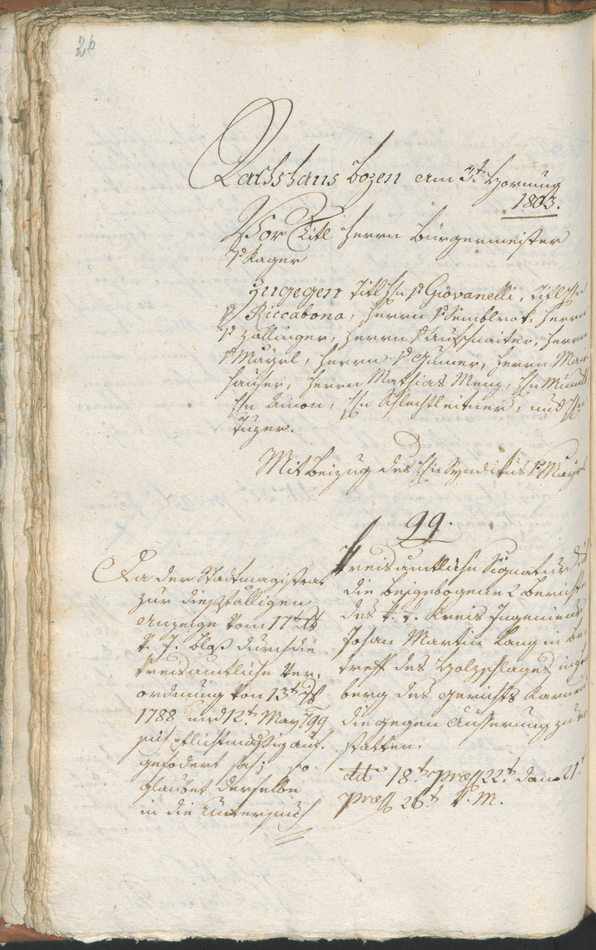 Civic Archives of Bozen-Bolzano - BOhisto Ratsprotokoll 1803 