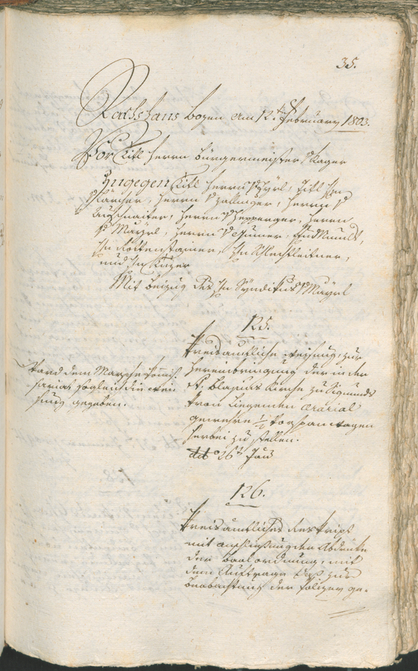 Stadtarchiv Bozen - BOhisto Ratsprotokoll 1803 