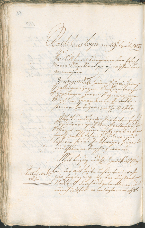 Civic Archives of Bozen-Bolzano - BOhisto Ratsprotokoll 1804 