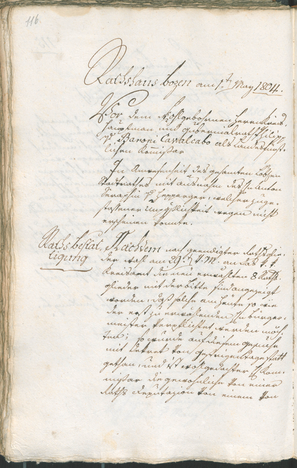 Civic Archives of Bozen-Bolzano - BOhisto Ratsprotokoll 1804 