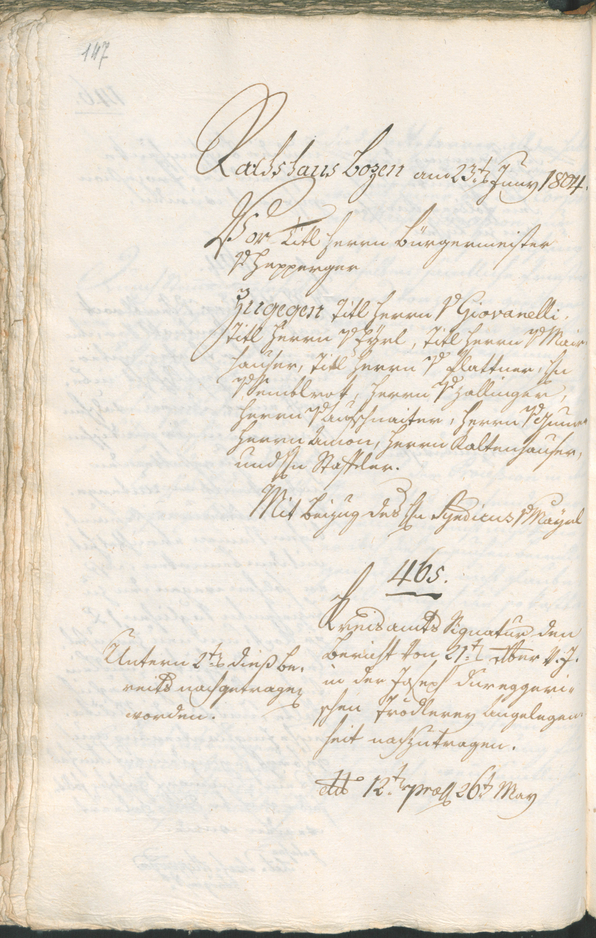 Civic Archives of Bozen-Bolzano - BOhisto Ratsprotokoll 1804 