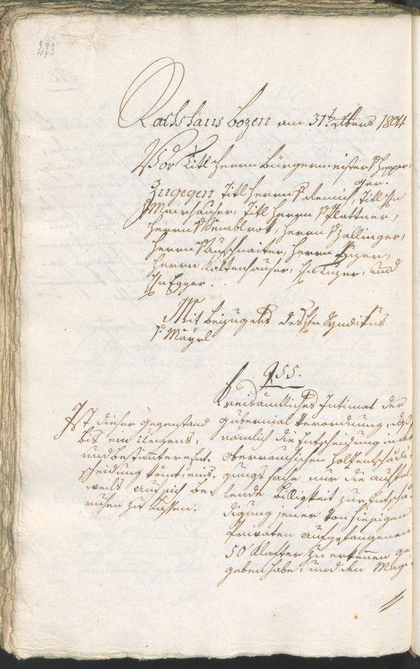 Civic Archives of Bozen-Bolzano - BOhisto Ratsprotokoll 1804 