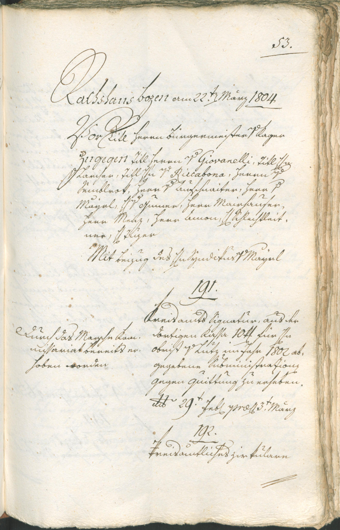 Civic Archives of Bozen-Bolzano - BOhisto Ratsprotokoll 1804 
