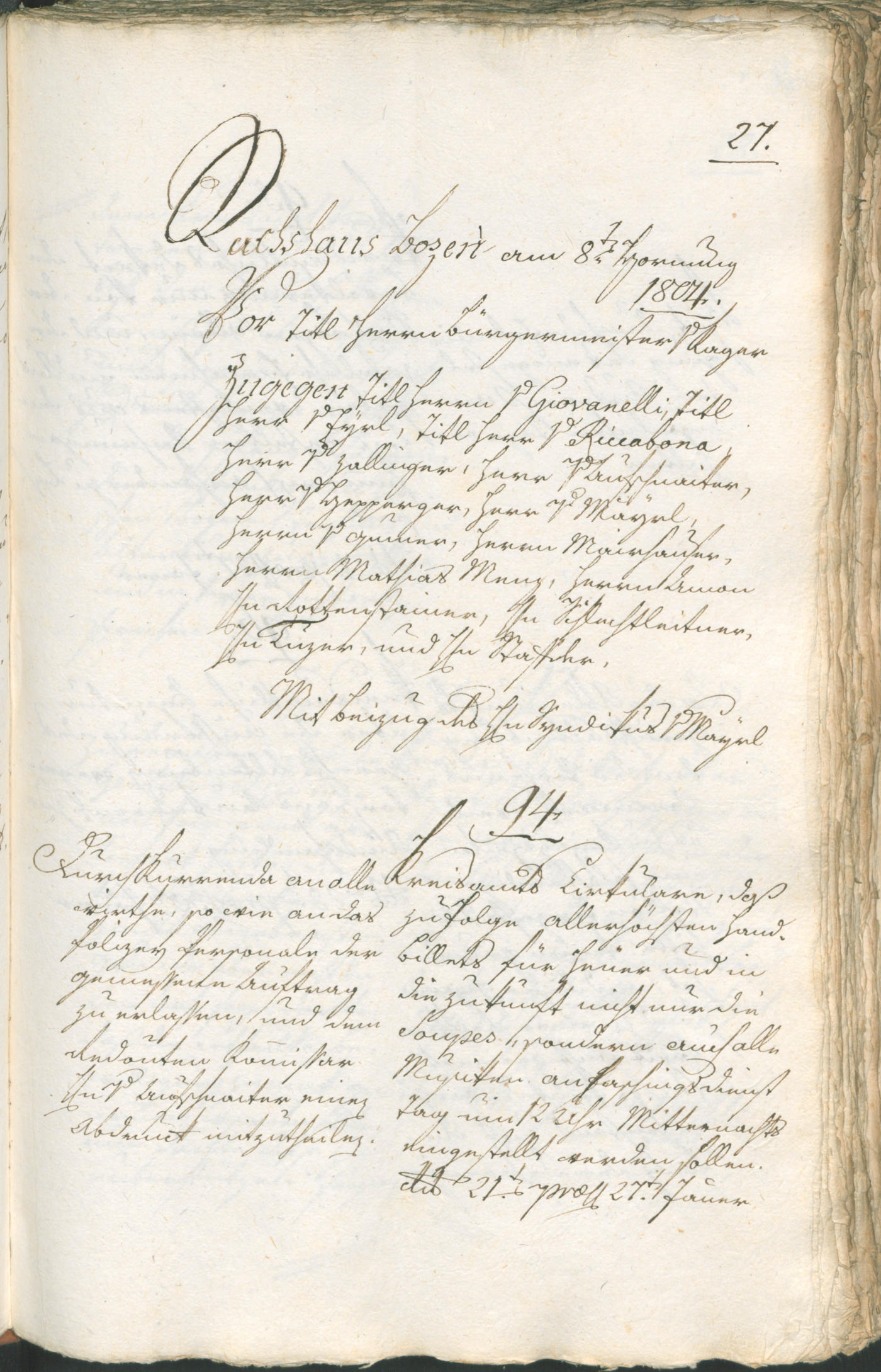 Civic Archives of Bozen-Bolzano - BOhisto Ratsprotokoll 1804 