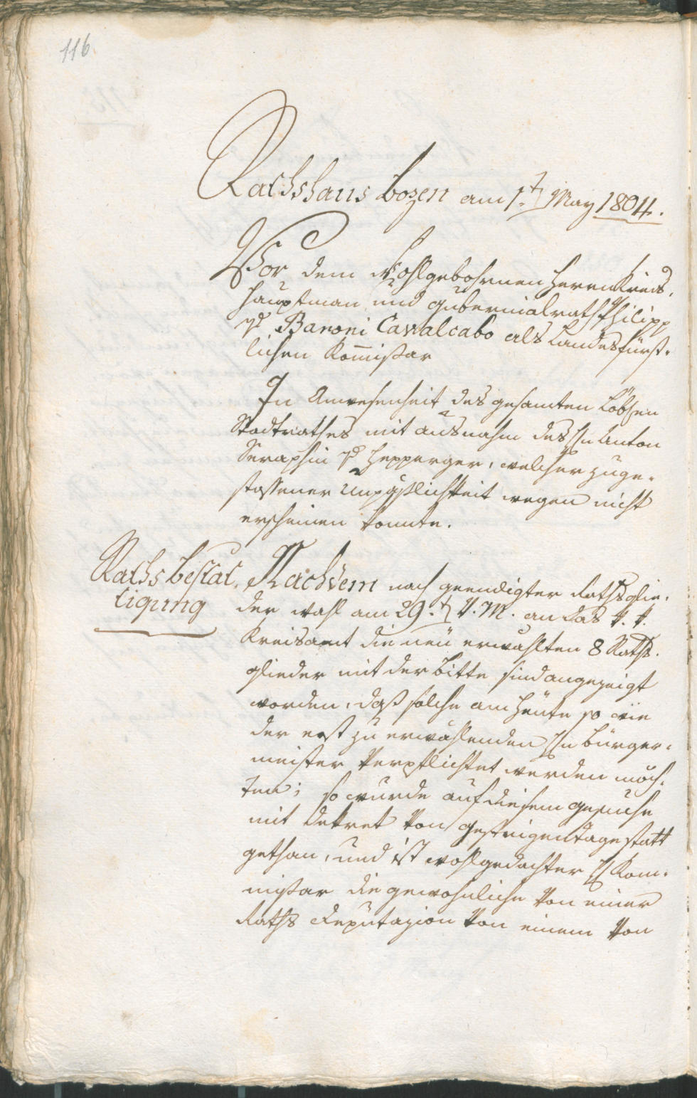 Civic Archives of Bozen-Bolzano - BOhisto Ratsprotokoll 1804 