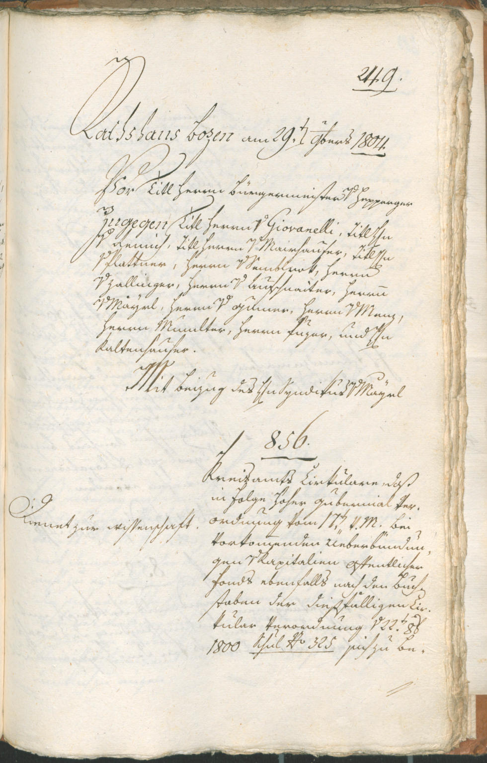 Stadtarchiv Bozen - BOhisto Ratsprotokoll 1804 