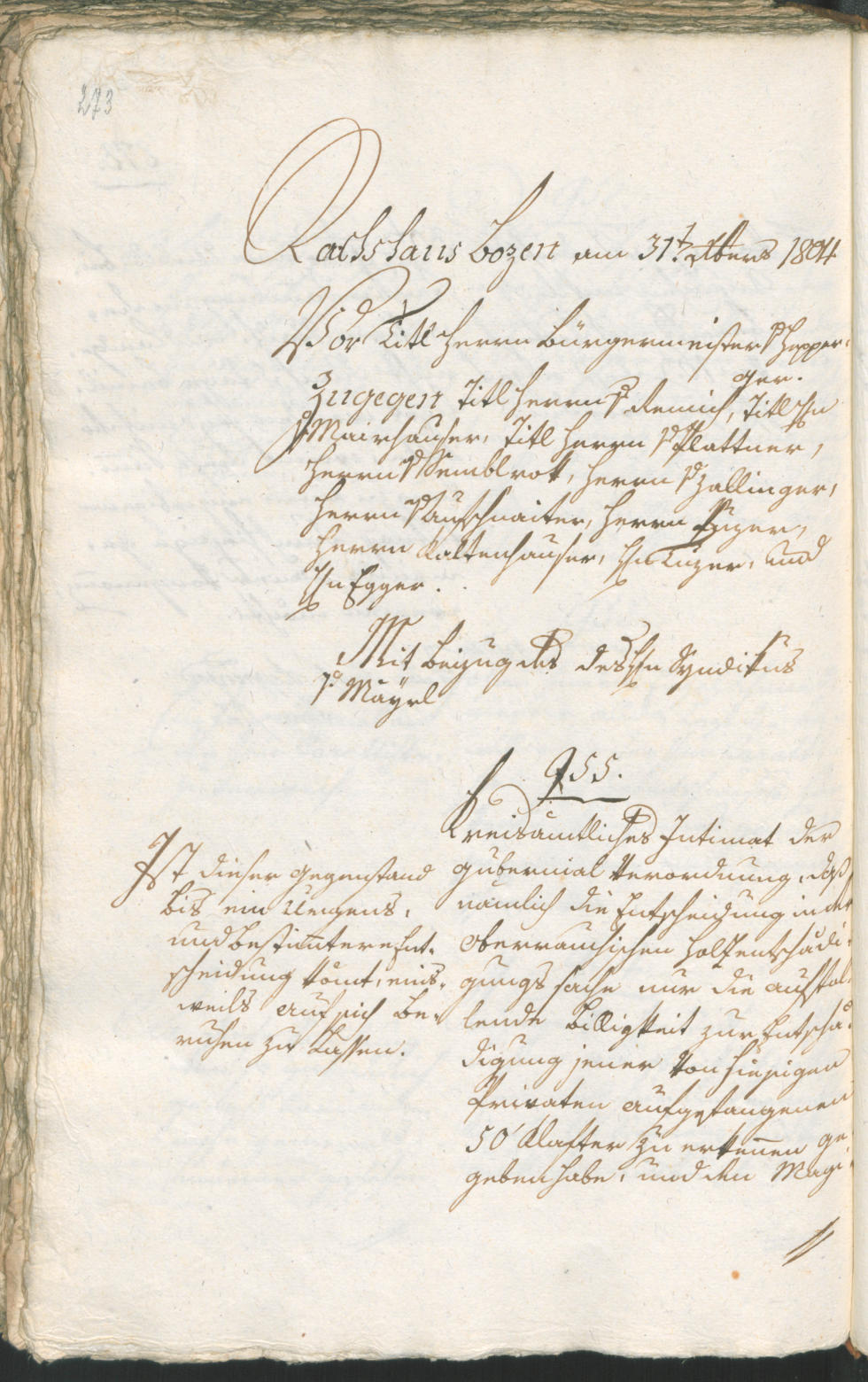 Civic Archives of Bozen-Bolzano - BOhisto Ratsprotokoll 1804 