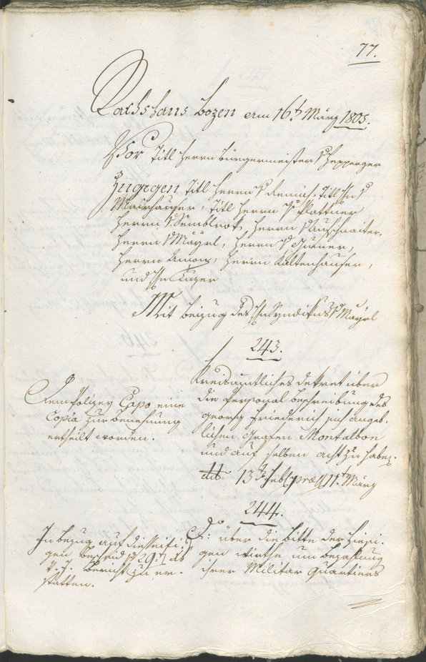 Civic Archives of Bozen-Bolzano - BOhisto Ratsprotokoll 1805 