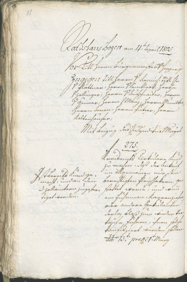 Civic Archives of Bozen-Bolzano - BOhisto Ratsprotokoll 1805 