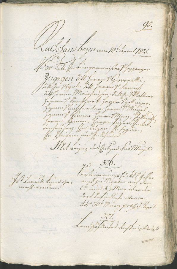 Civic Archives of Bozen-Bolzano - BOhisto Ratsprotokoll 1805 