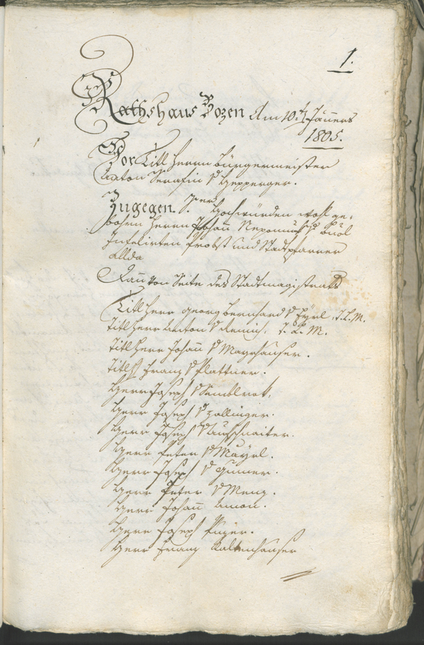 Civic Archives of Bozen-Bolzano - BOhisto Ratsprotokoll 1805 