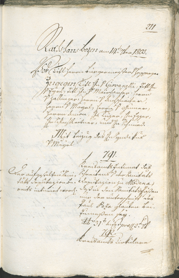 Civic Archives of Bozen-Bolzano - BOhisto Ratsprotokoll 1805 