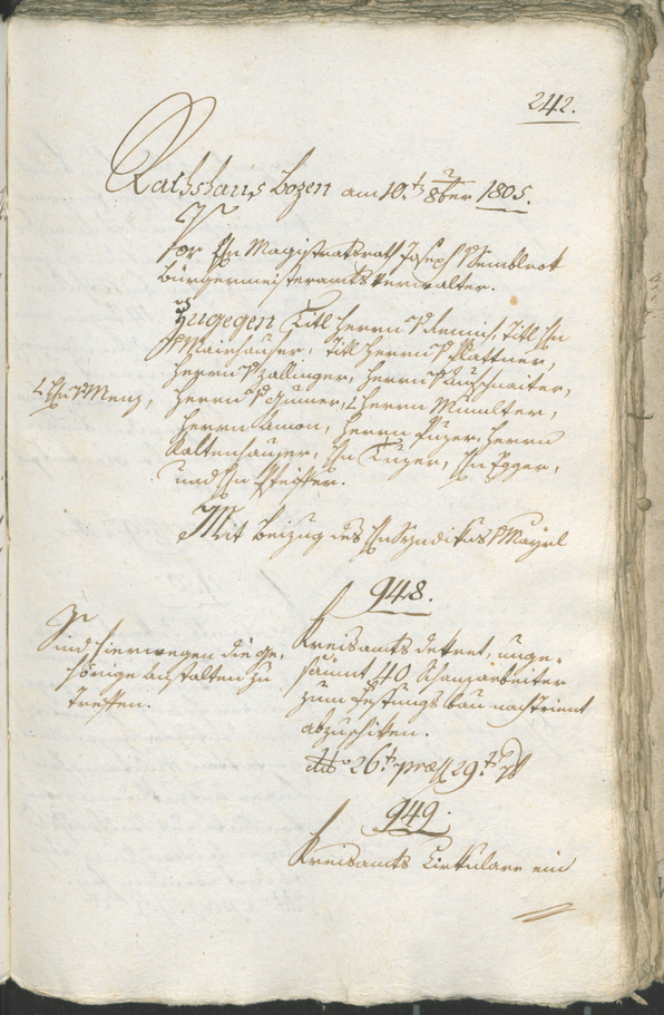 Civic Archives of Bozen-Bolzano - BOhisto Ratsprotokoll 1805 