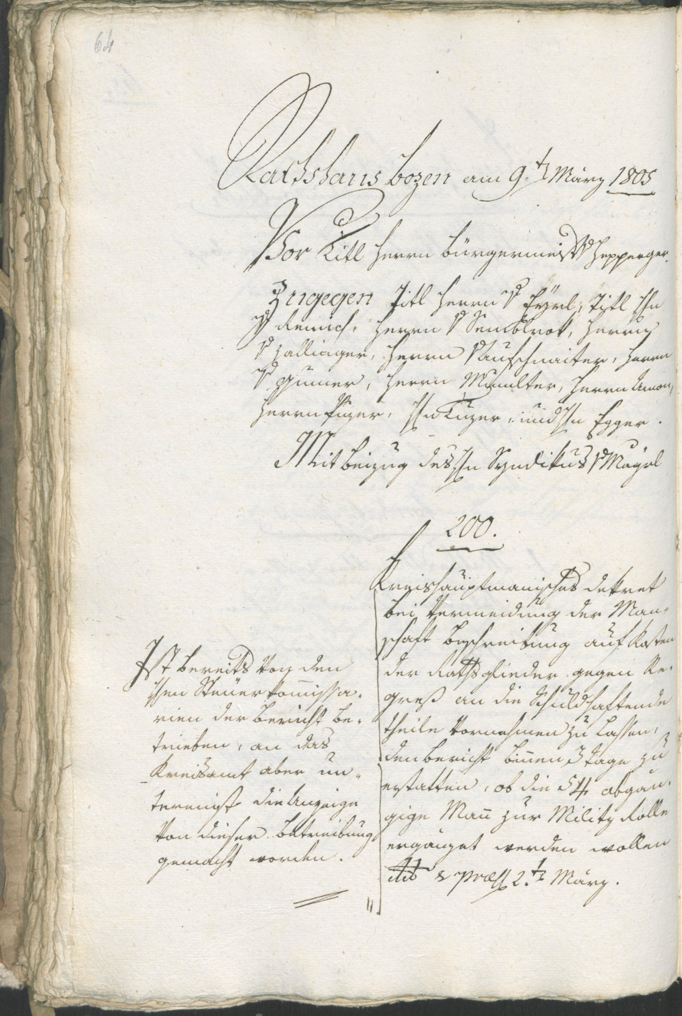 Civic Archives of Bozen-Bolzano - BOhisto Ratsprotokoll 1805 