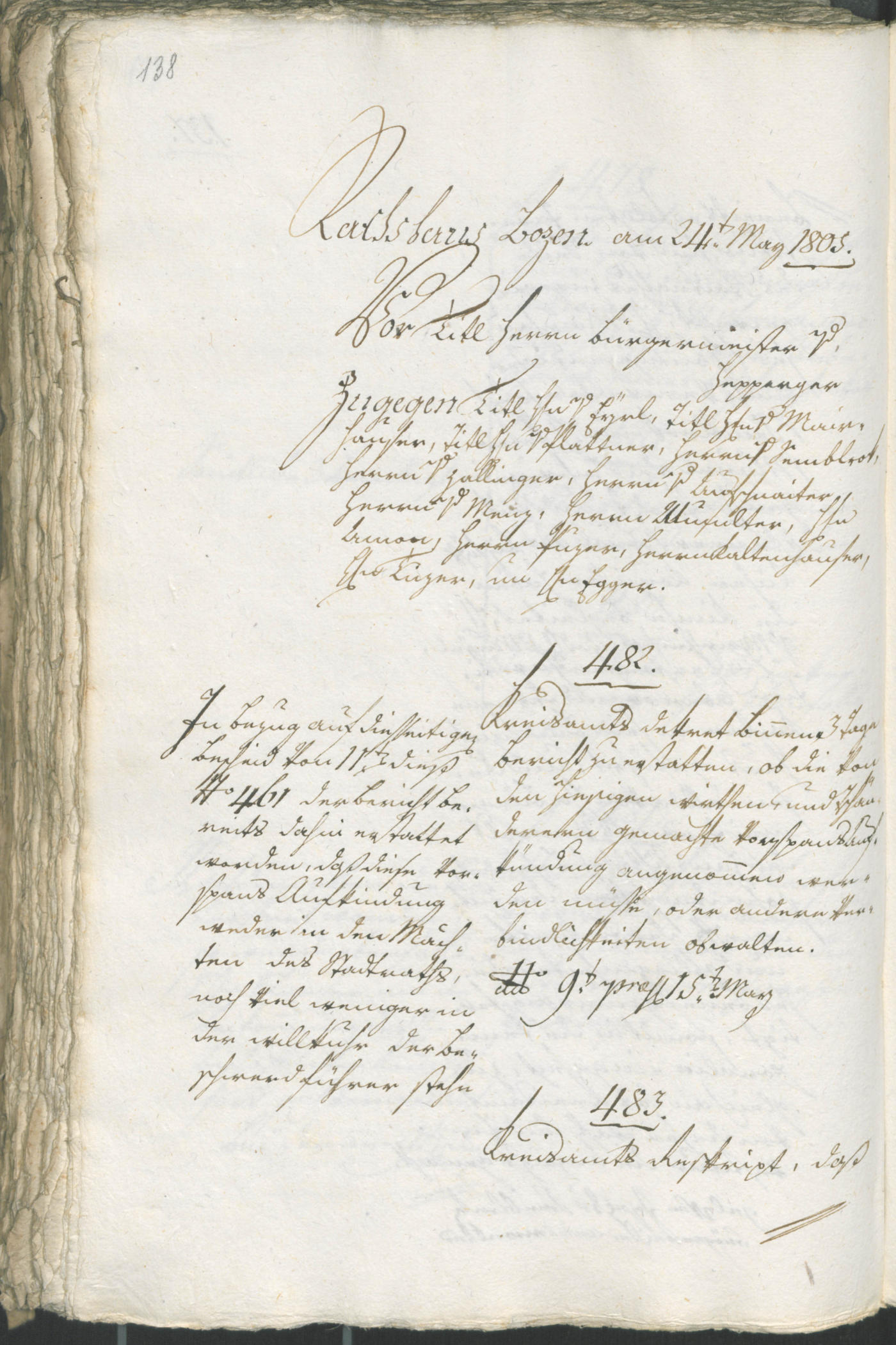 Stadtarchiv Bozen - BOhisto Ratsprotokoll 1805 