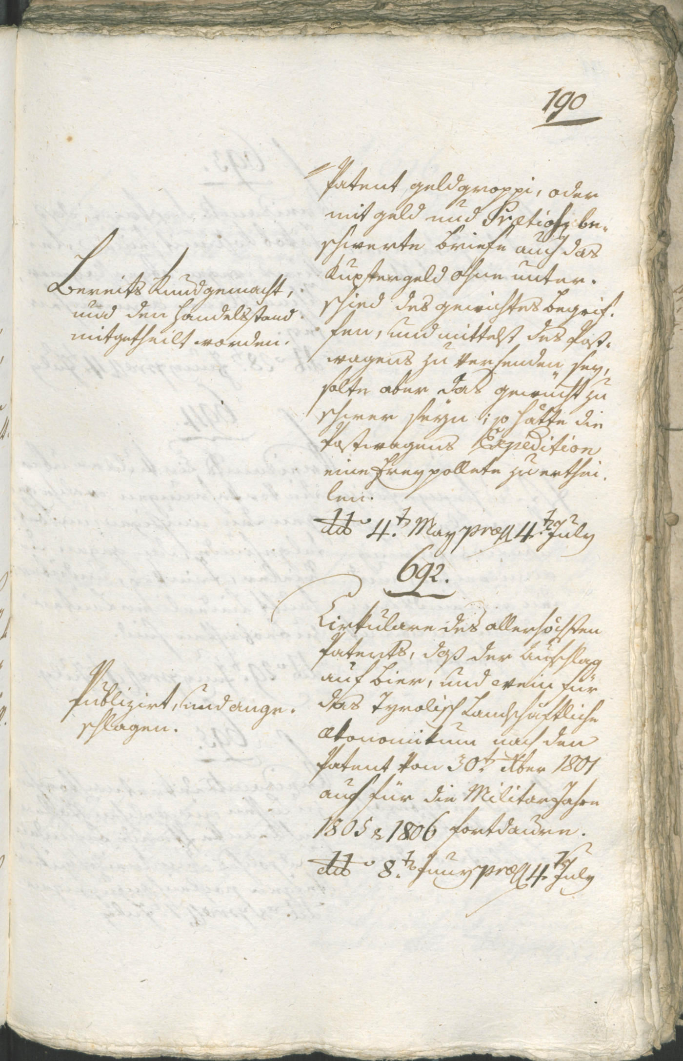 Stadtarchiv Bozen - BOhisto Ratsprotokoll 1805 