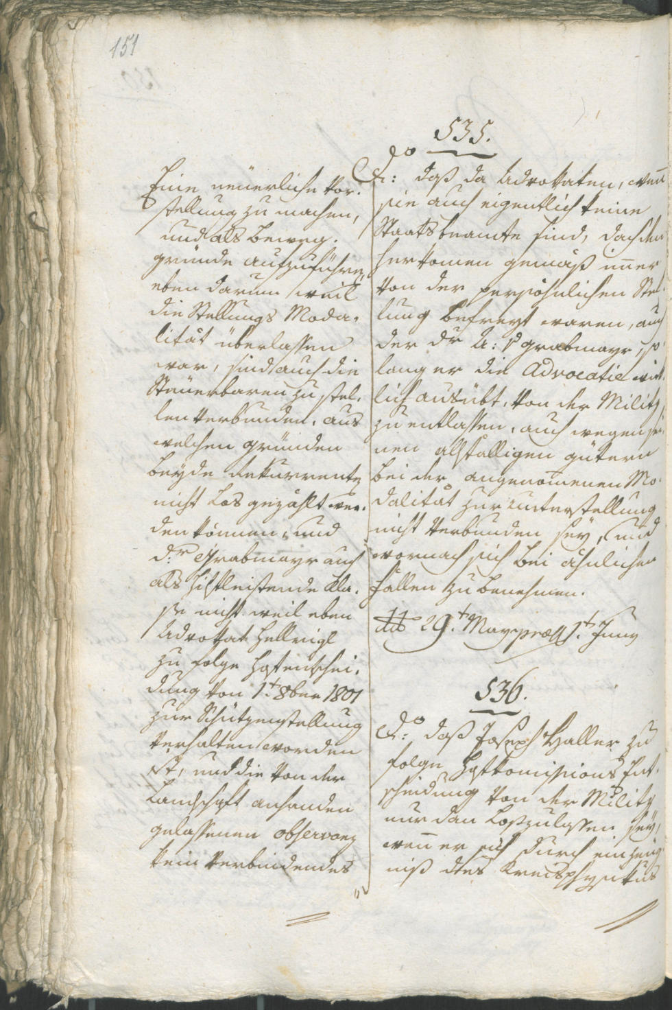 Stadtarchiv Bozen - BOhisto Ratsprotokoll 1805 