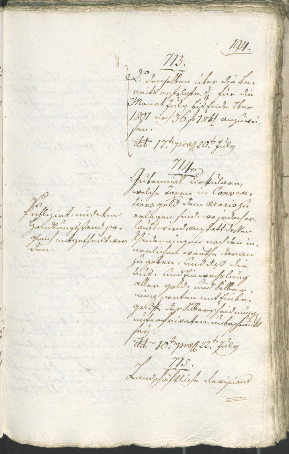 Stadtarchiv Bozen - BOhisto Ratsprotokoll 1805 