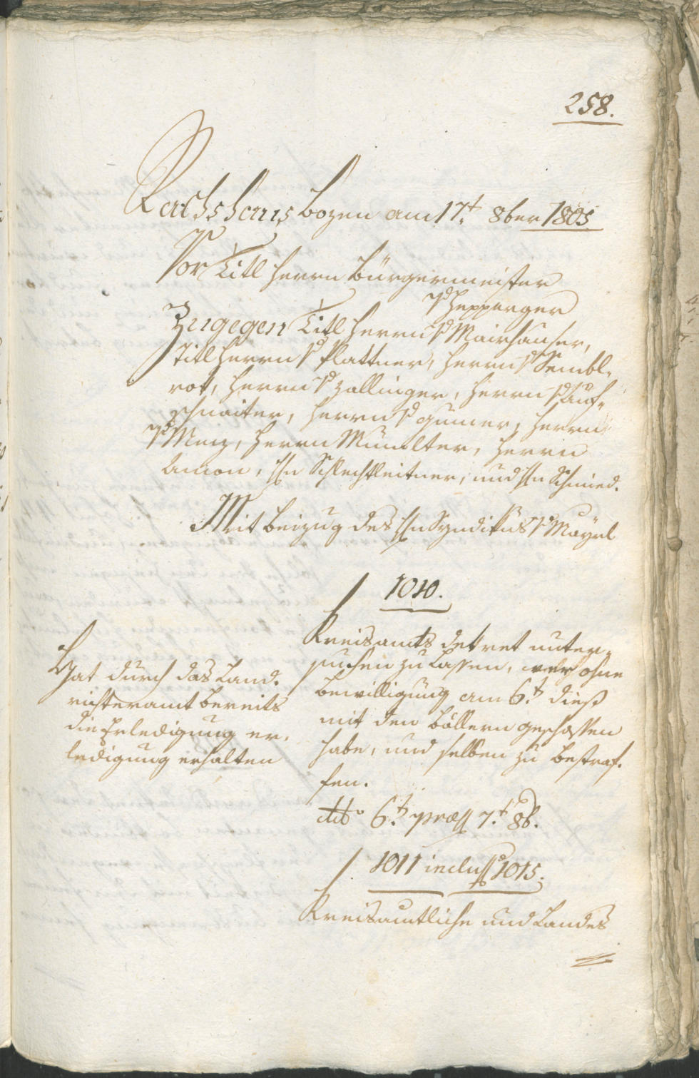 Stadtarchiv Bozen - BOhisto Ratsprotokoll 1805 