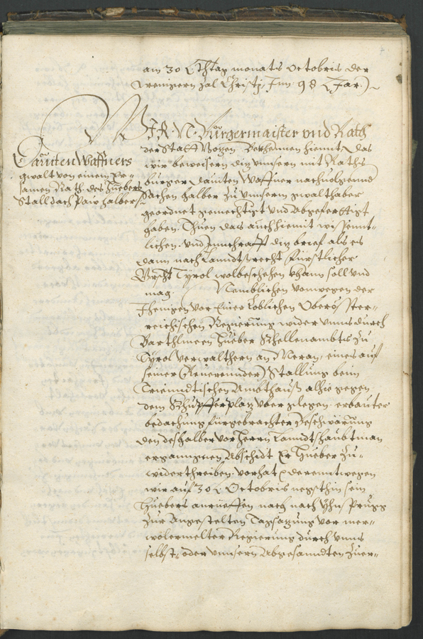 Archivio Storico della Città di Bolzano - BOhisto protocollo consiliare copiale  1598/1601 