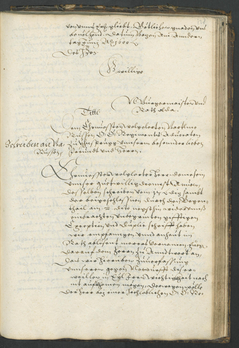 Stadtarchiv Bozen - BOhisto Ratskopeibuch 1598/1601 