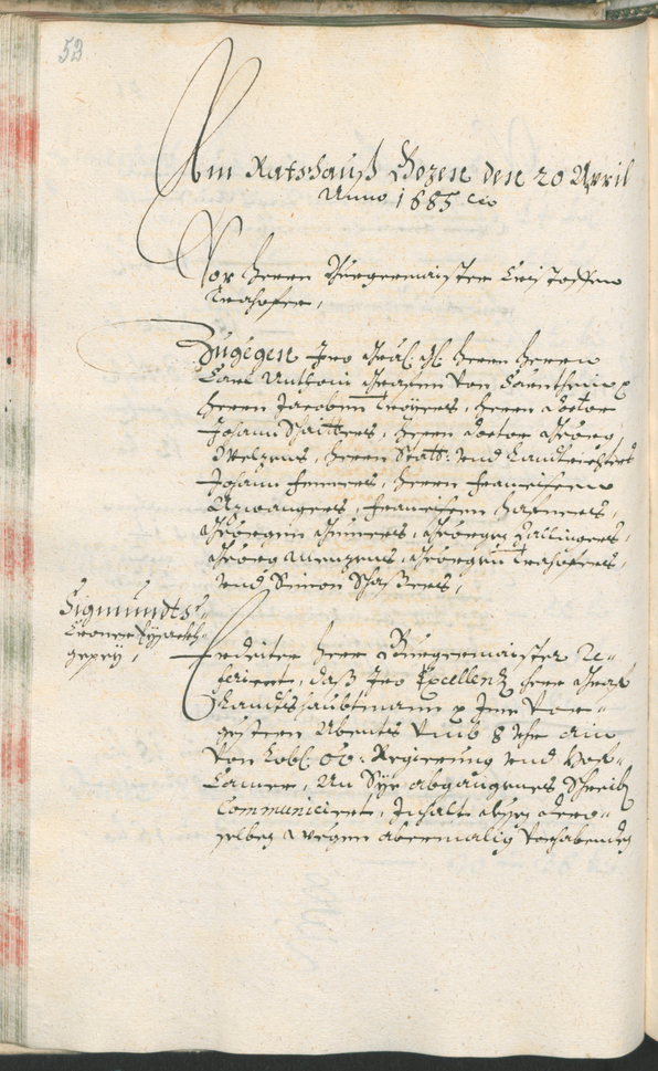 Stadtarchiv Bozen - BOhisto Ratsprotokoll 1685/87 