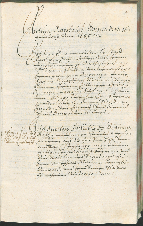 Stadtarchiv Bozen - BOhisto Ratsprotokoll 1685/87 