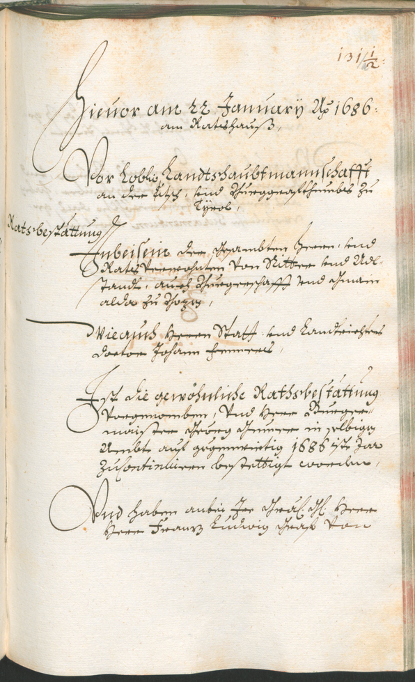 Stadtarchiv Bozen - BOhisto Ratsprotokoll 1685/87 