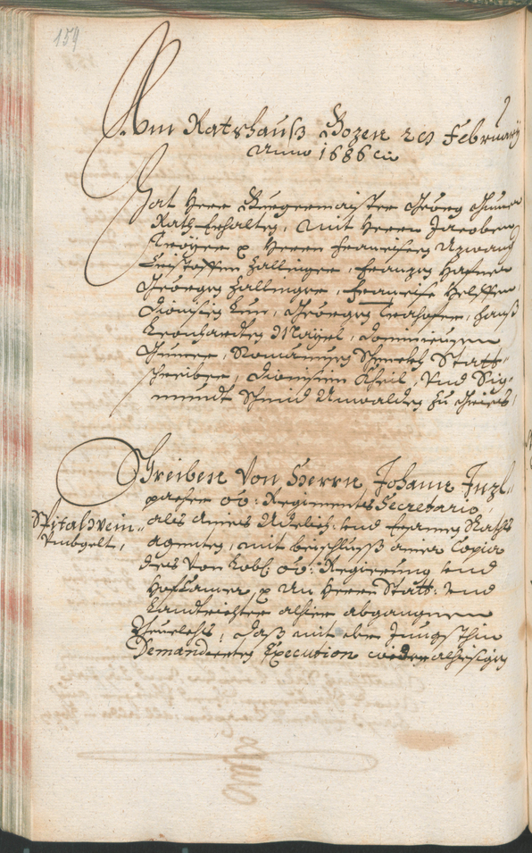 Stadtarchiv Bozen - BOhisto Ratsprotokoll 1685/87 