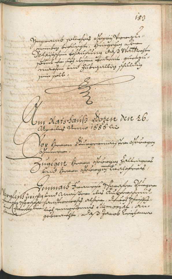 Stadtarchiv Bozen - BOhisto Ratsprotokoll 1685/87 