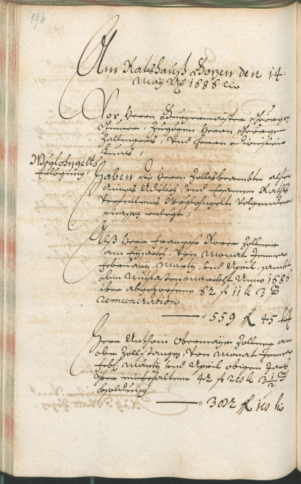 Civic Archives of Bozen-Bolzano - BOhisto Ratsprotokoll 1685/87 