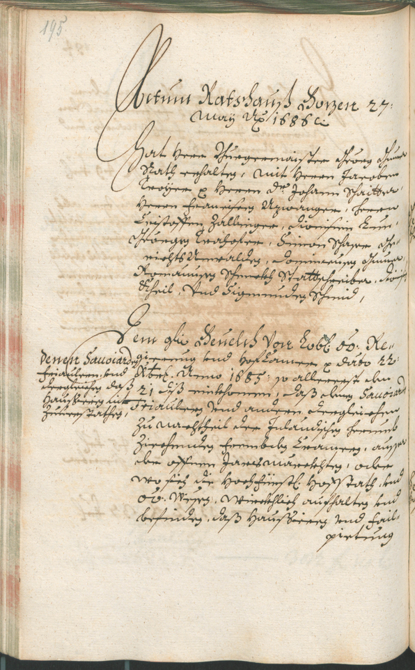 Archivio Storico della Città di Bolzano - BOhisto protocollo consiliare 1685/87 