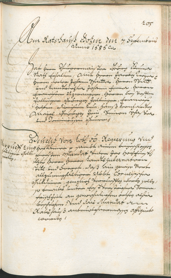 Stadtarchiv Bozen - BOhisto Ratsprotokoll 1685/87 