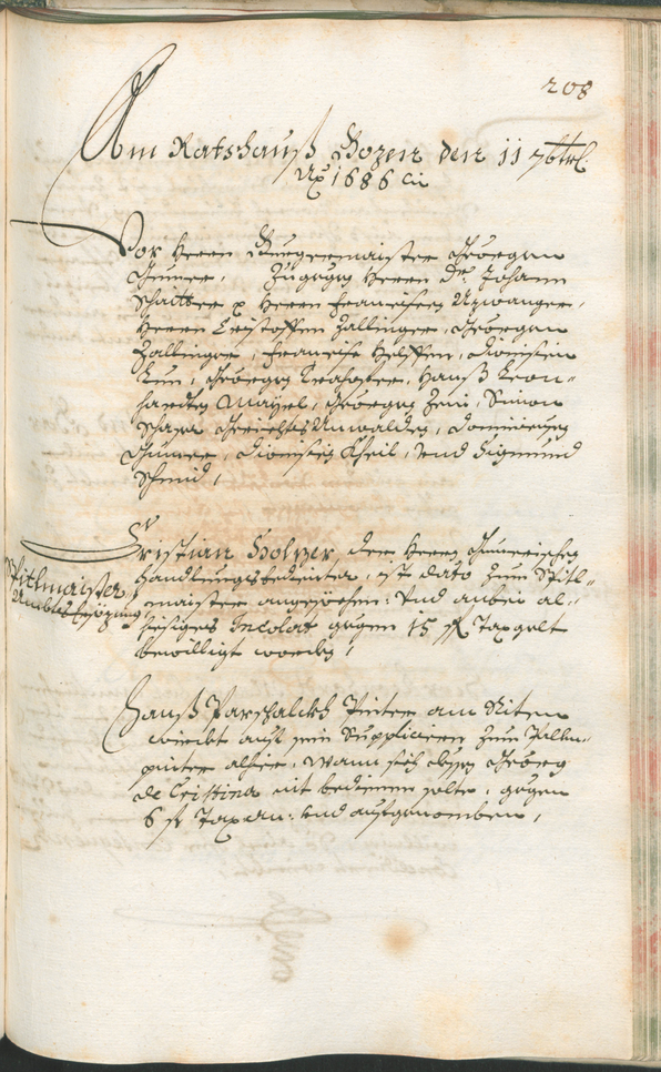 Stadtarchiv Bozen - BOhisto Ratsprotokoll 1685/87 