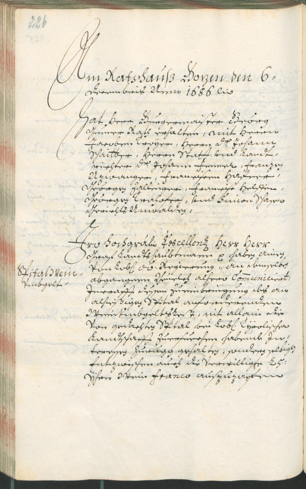 Stadtarchiv Bozen - BOhisto Ratsprotokoll 1685/87 