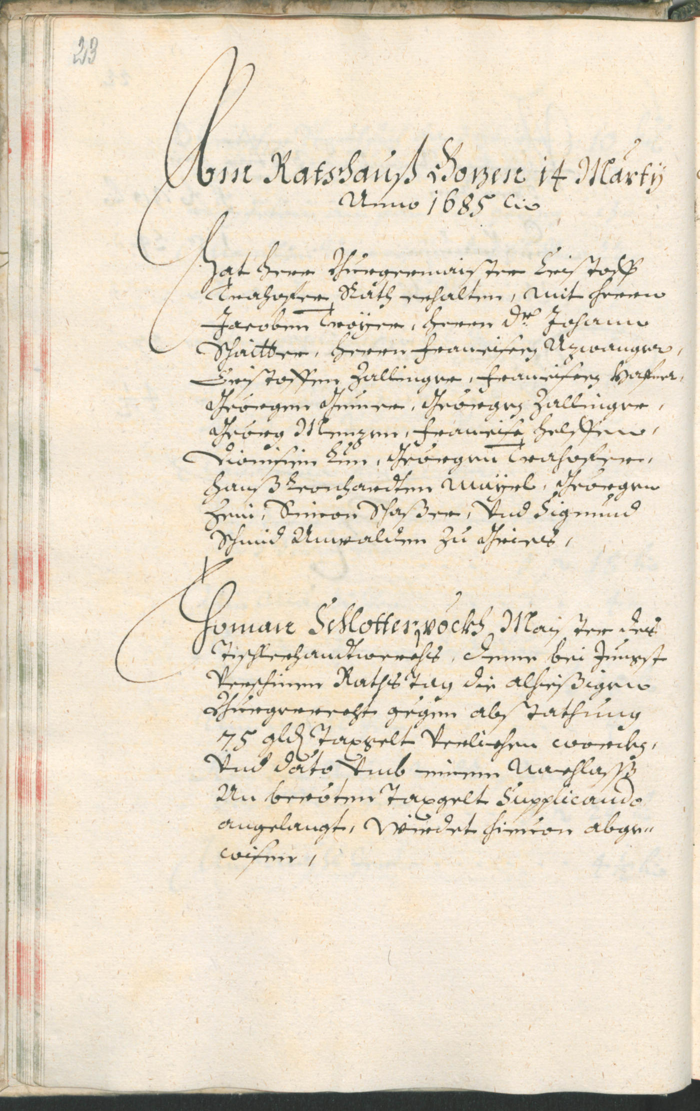 Stadtarchiv Bozen - BOhisto Ratsprotokoll 1685/87 