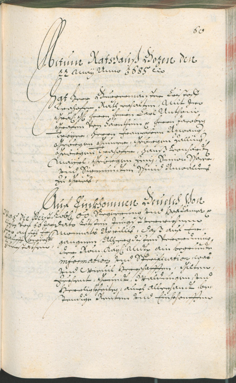 Stadtarchiv Bozen - BOhisto Ratsprotokoll 1685/87 