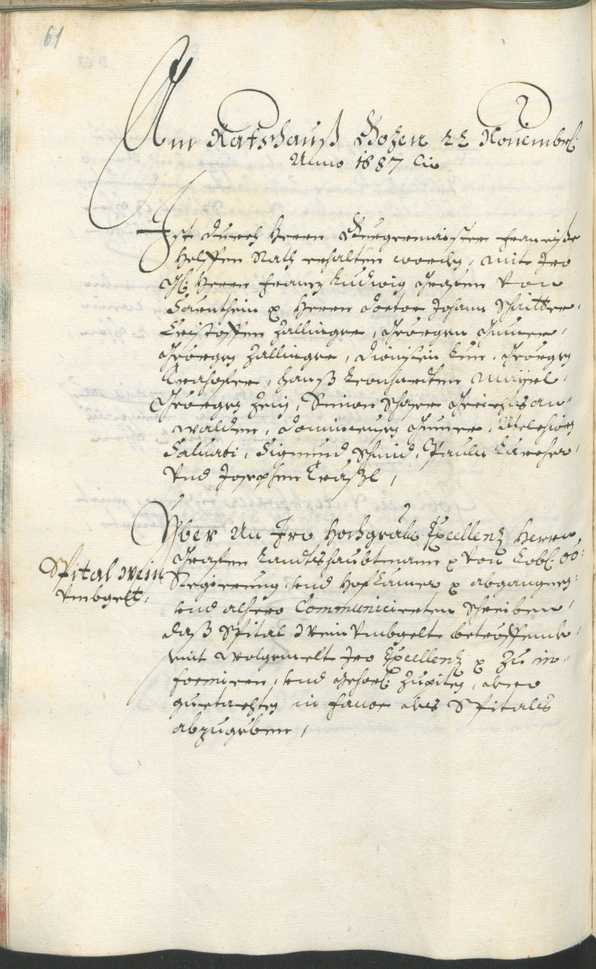 Stadtarchiv Bozen - BOhisto Ratsprotokoll 1687/89 