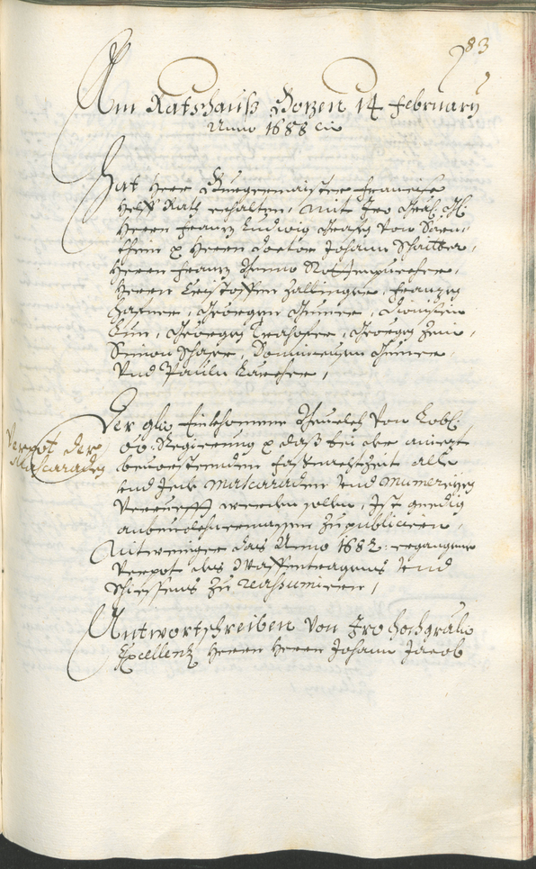 Stadtarchiv Bozen - BOhisto Ratsprotokoll 1687/89 