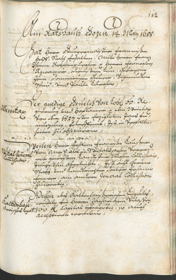 Civic Archives of Bozen-Bolzano - BOhisto Ratsprotokoll 1687/89 