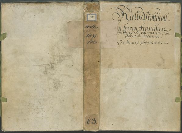 Archivio Storico della Città di Bolzano - BOhisto protocollo consiliare 1687/89 