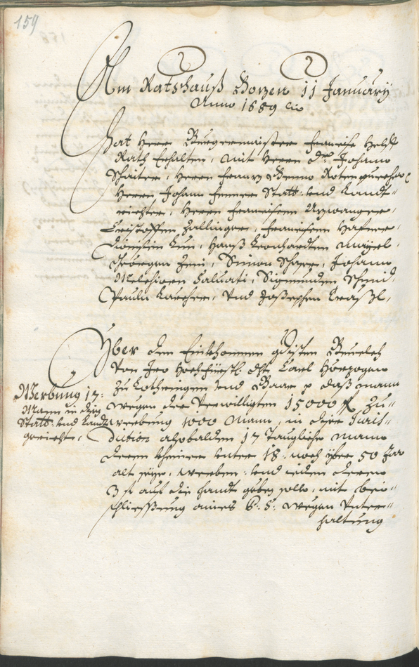 Stadtarchiv Bozen - BOhisto Ratsprotokoll 1687/89 