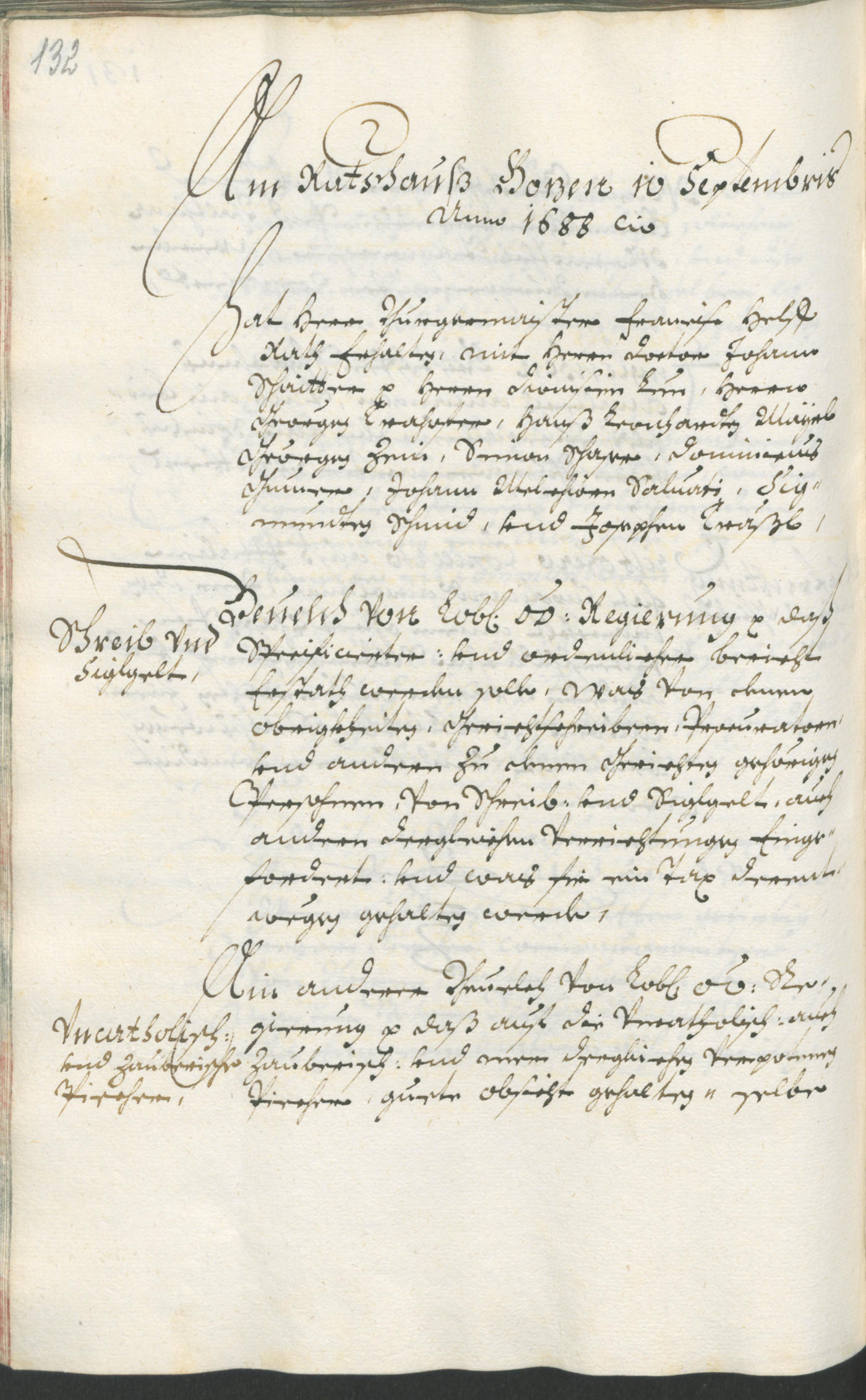 Stadtarchiv Bozen - BOhisto Ratsprotokoll 1687/89 