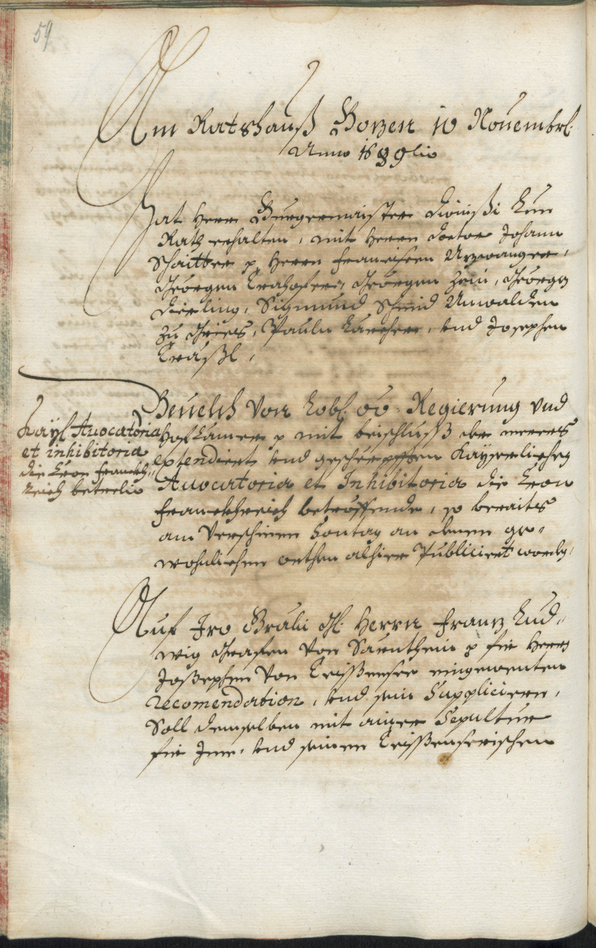 Stadtarchiv Bozen - BOhisto Ratsprotokoll 1689/91 