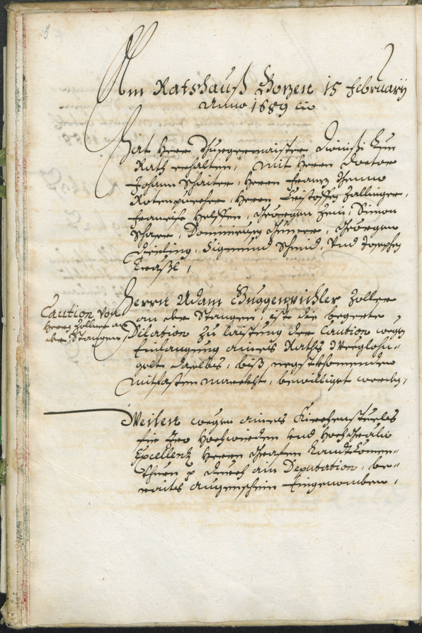 Stadtarchiv Bozen - BOhisto Ratsprotokoll 1689/91 