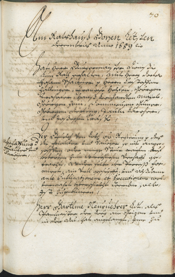 Stadtarchiv Bozen - BOhisto Ratsprotokoll 1689/91 