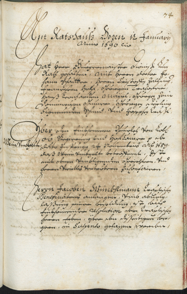 Stadtarchiv Bozen - BOhisto Ratsprotokoll 1689/91 